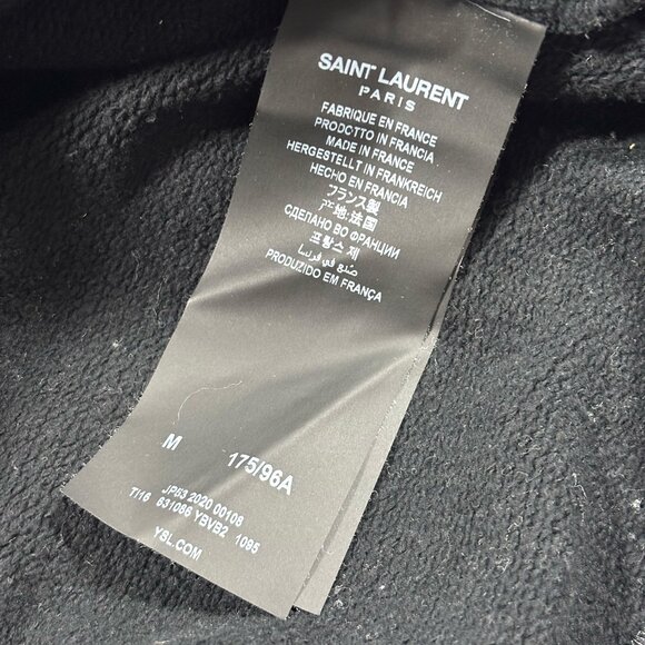 Saint Laurent 50s Signature Logo Hoodie Black Size M 2020 - Picture 6 of 8